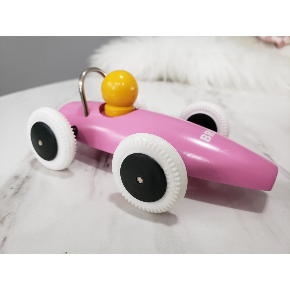 Wood Toy BRIO 5 1/4" Race Car Pink Roadster Made in Sweden - Picture 4 of 6